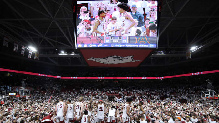 Fans on Court-Auburn
